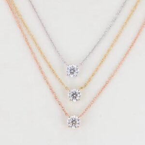 3 Real Solid Charm Necklace Pendant for Women