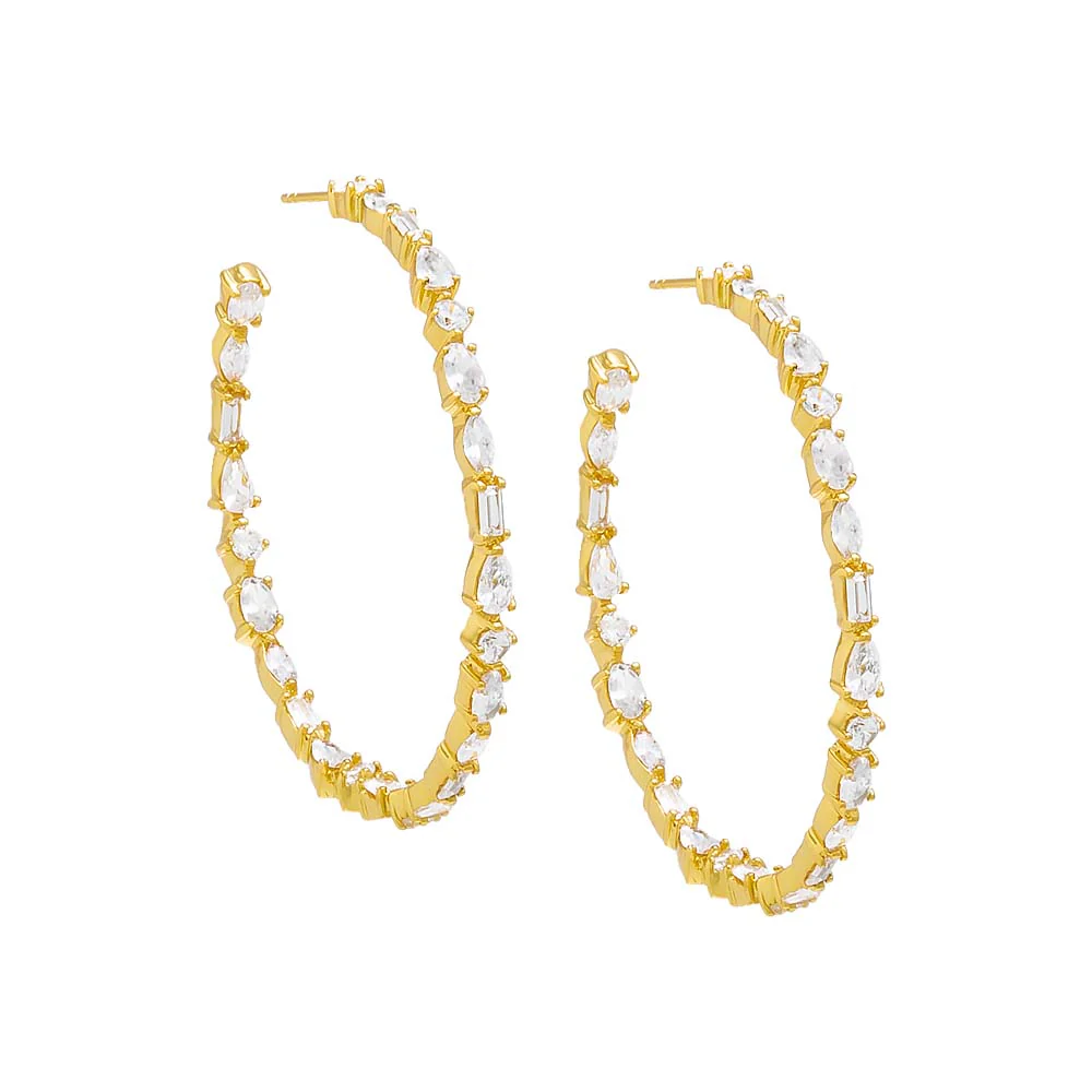 Gold Cut Lab-Grown Diamond Stud Earrings