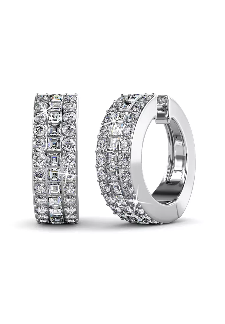 18k White Gold Earrings with Moissanites