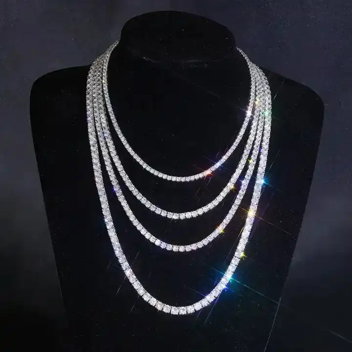 Beautiful Tennis Chain 14k White Gold