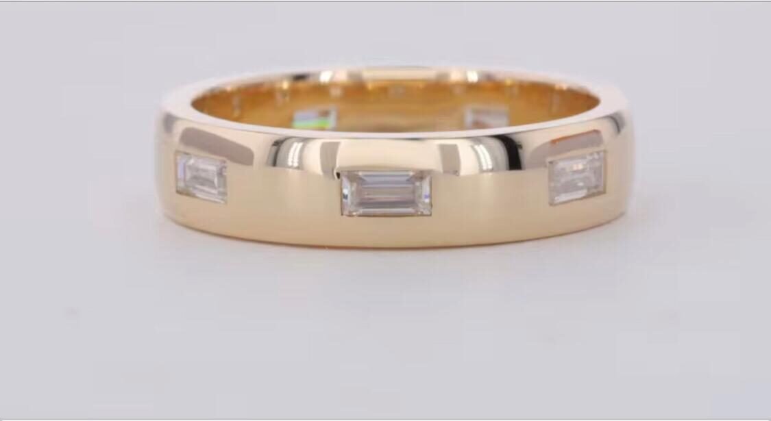14 K Yellow Gold 6x 4x2mm Lab Dia 5mm Wide 1.8mm Thick