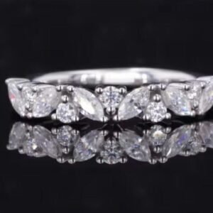 2x5mm Marquise and round lab diamond ring