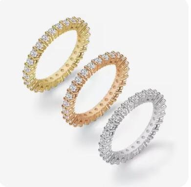 14K 2mm Lab Diamonds Infinity Band