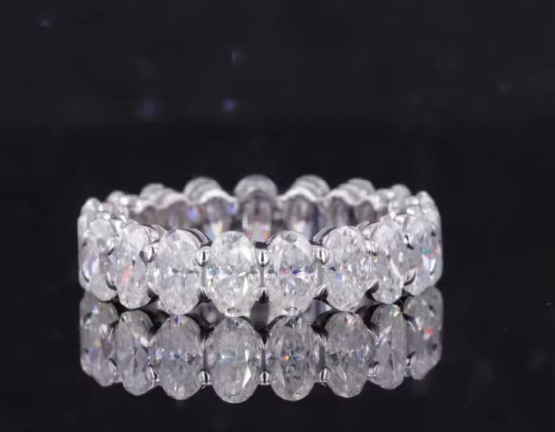 4 Claw Setting 3x5mm Oval Lab Diamond Eternityinfinity Ring