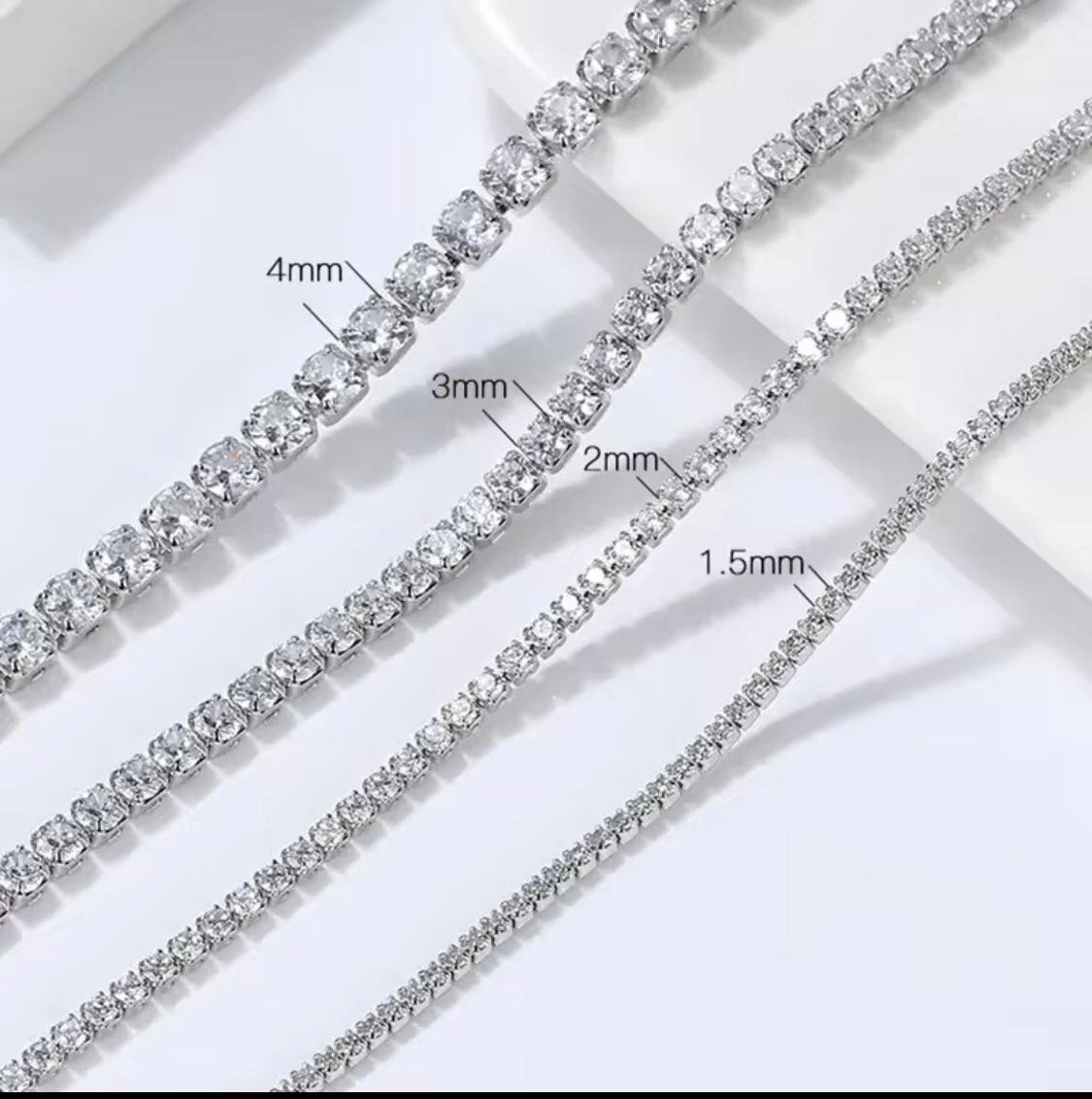 Beautiful Tennis Chain 14k White Gold - Image 4