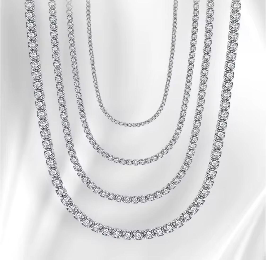 Beautiful Tennis Chain 14k White Gold - Image 3