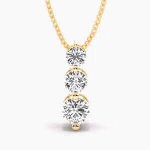 Three Stone Pendant 0.50ctw In 14k