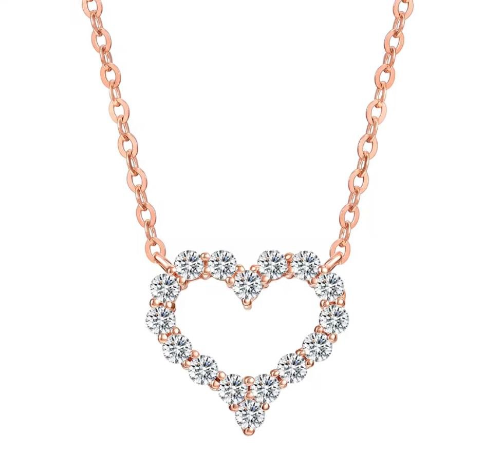 Lab-Grown Open Heart Diamond Necklace - Image 3